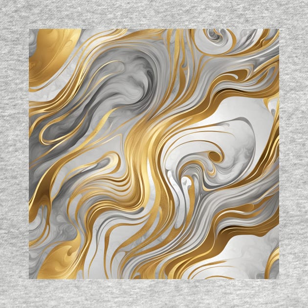 Gold and Silver Abstract Swirls by MaayanStudios